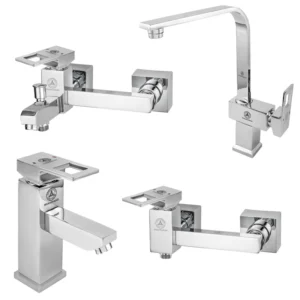 ست کامل شیرآلات بهداشتی قهرمان در محیط سرویس بهداشتی