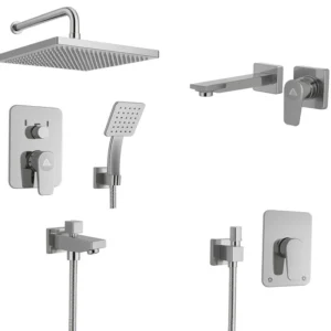 ست کامل 6 عددی شیرالات بهداشتی قهرمان مدل فونیکس - مشکی و کروم