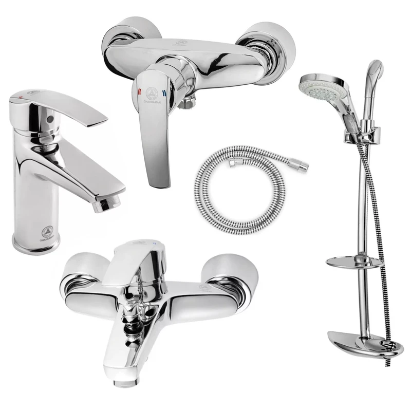 ست کامل 5 عددی شیرالات قهرمان مدل بهادر با رنگ کروم