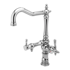 شیر آشپزخانه قهرمان مدل نگین با طراحی الماس تراش و رنگ کروم