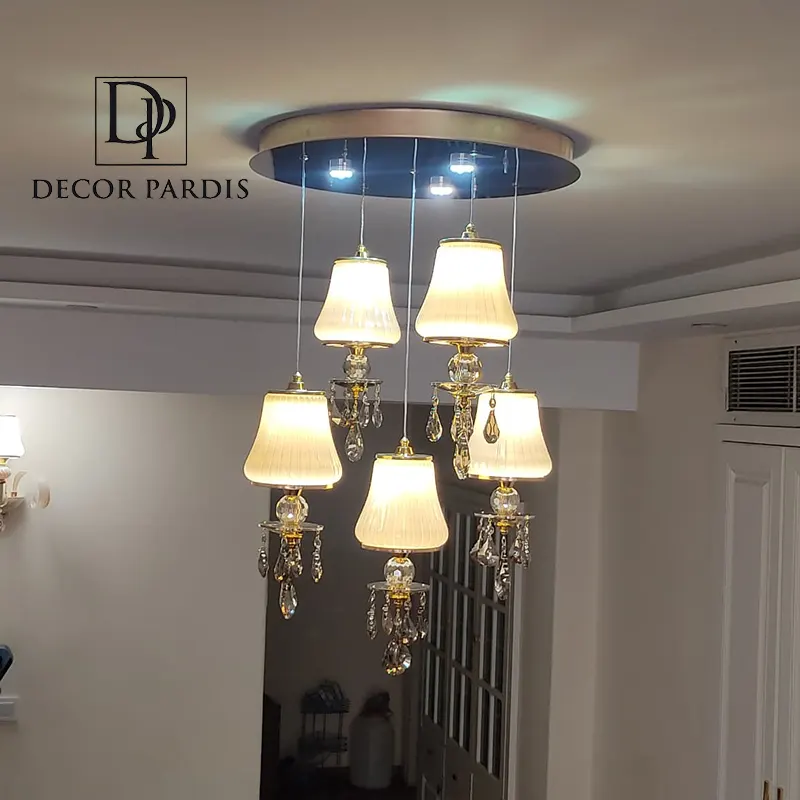 خرید لوستر سالن پذیرایی شیک مورانو