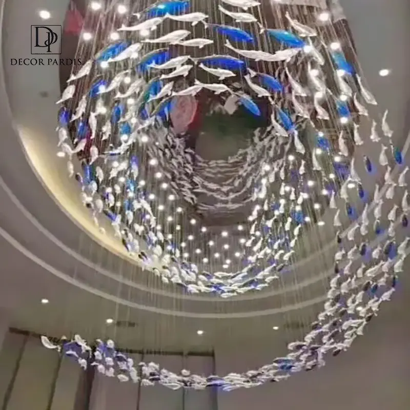 لوستر دست ساز دم ماهی مدل مارپیچ