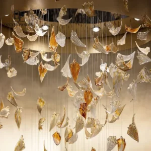 لوستر دست ساز کینگ مدل برگ پاییزی با طراحی لوکس و الهام گرفته از طبیعت