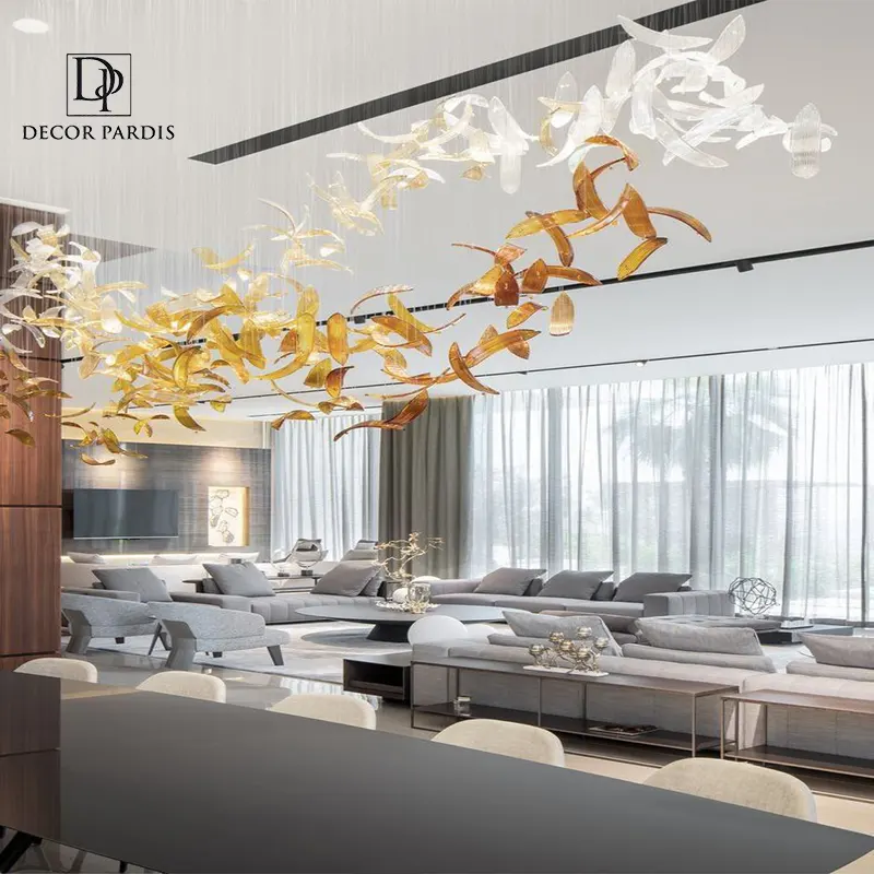 لوستر فانتزی برگ بید با نورپردازی چشمنواز