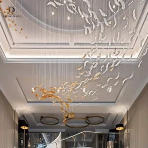 لوستر دست ساز پرسوزنی مدل آویز با طراحی مدرن و جذاب