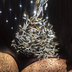 لوستر دست ساز کروموزون مدل آویز با طراحی مدرن و لوکس