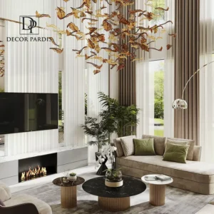 لوستر دست ساز پر سوزنی مدل کریستالی با طراحی درخشان و مدرن