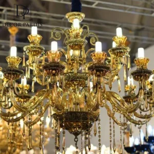 لوستر کریستالی شامپاینی با کریستال‌های درخشان