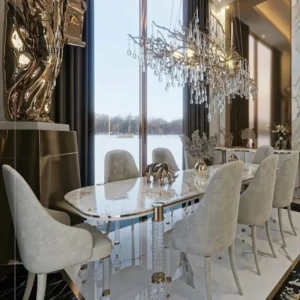 نورپردازی طبیعی و آرامش‌بخش لوستر قطره آب شاخه‌ای