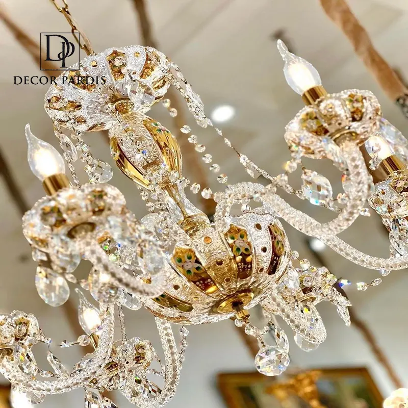 لوستر دست ساز مورانو مدل تاج زرین