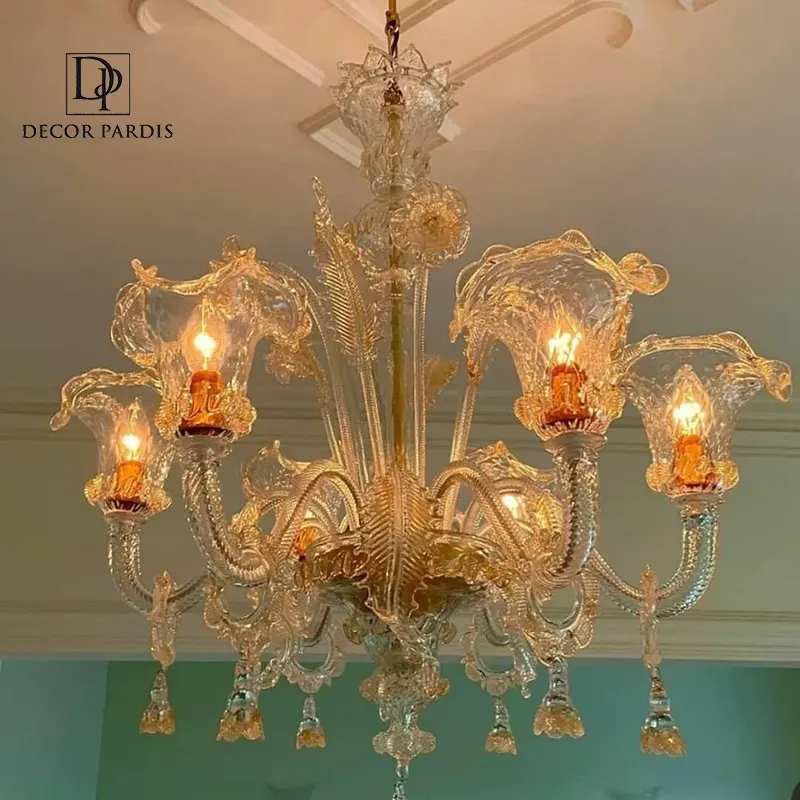 لوستر دست ساز مورانو مدل 4 شاخه