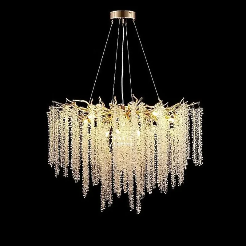 لوستر درختی شاخه نباتی سانتی با طراحی ظریف و کریستالی