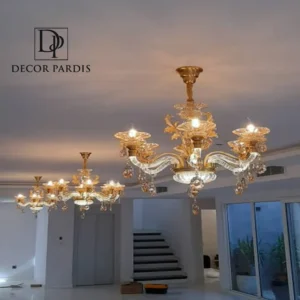 لوستر دست ساز مورانو 6 شعله با طراحی لوکس