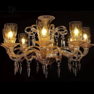 جلوه هنری و نورپردازی لوستر دست ساز شمعدانی