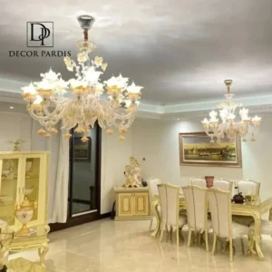 لوستر دست ساز مورانو مدل گلوریا با طراحی لوکس