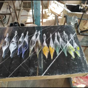 قطعه لوستر دم ماهی دست ساز با رنگ های مختلف