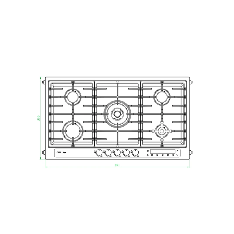 طراحی مدرن اجاق گاز صفحهای کن رایجل مولتی استپ در آشپزخانه