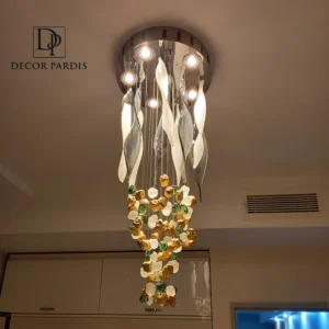 لوستر دست ساز قلوه سنگ مدل آویز