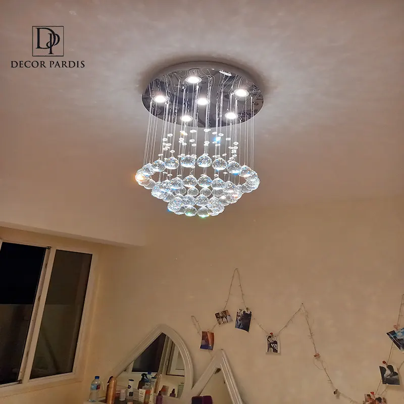 تصویر لوستر دستساز قلوهسنگ طبقاتی