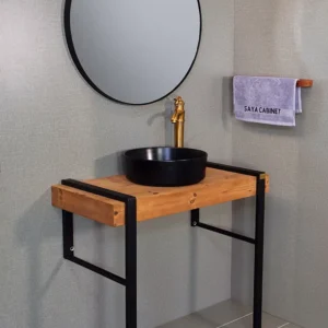 روشویی کابینتی ترموود مدل 02 با پایه فلزی و صفحه مقاوم در برابر رطوبت