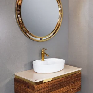 روشویی کابینتی مدل 08 با درب CNC نقش ستاره‌ای و صفحه سرامیکی مقاوم