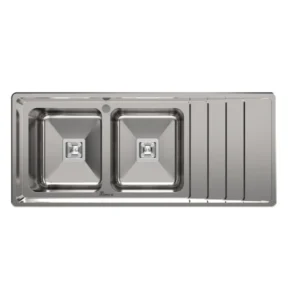 سینک ظرفشویی استیل توکار دو لگنه بیمکث مدل 4400 نمای بالا