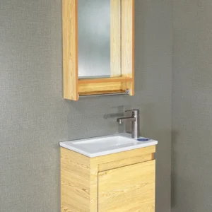 روشویی کابینتی فلت کم‌جا مدل 15 با شلف کاربردی و جای حوله