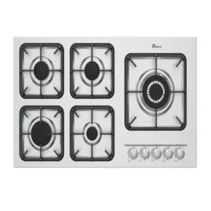 اجاق گاز صفحه‌ای پنج شعله بیمکث مدل 5094 با طراحی شیشه‌ای