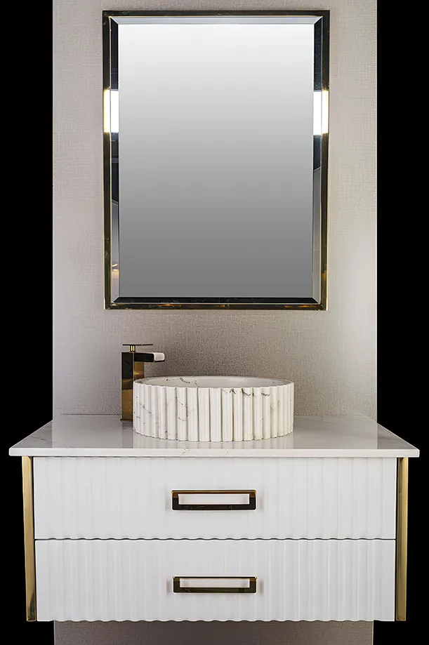 روشویی کابینتی سفید دو کشو مدل 40