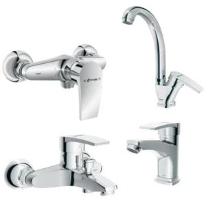 ست شیرآلات شودر مدل اطلس پلاس مجموعه 4 عددی