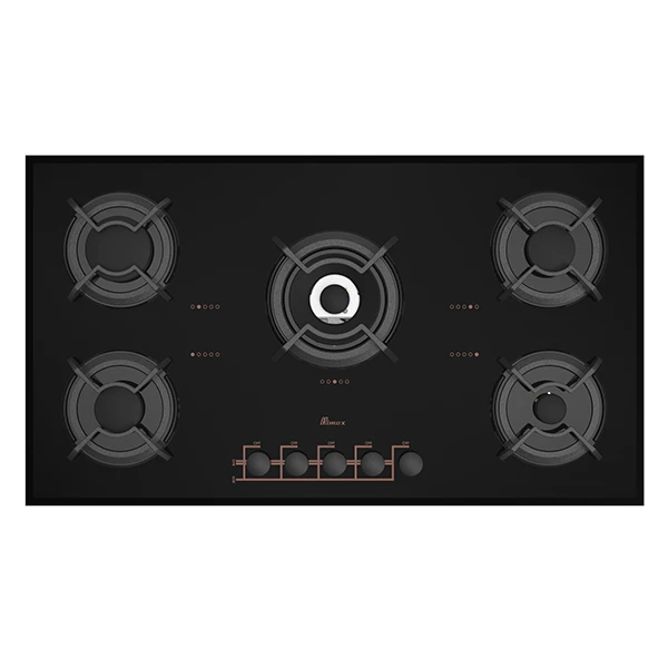 اجاق گاز صفحهای بیمکث مدل 0059 پنج شعله شیشهای