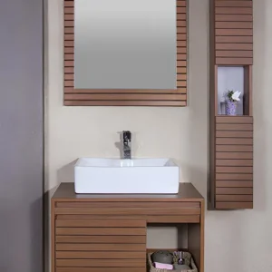 روشویی کابینتی کرکره‌ای مدل کد 70 با طراحی مینیمال و باکس جانبی بلند