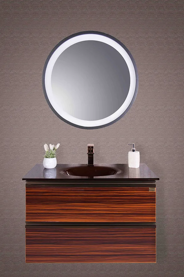 روشویی کابینتی برانو مدل کد 73 با کاسه کریستالی و آینه سندبلاست