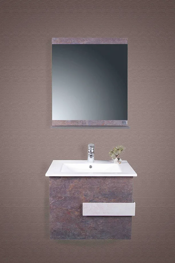 روشویی کابینتی فلورا با آینه اتاژور و صفحه سرامیکی مقاوم