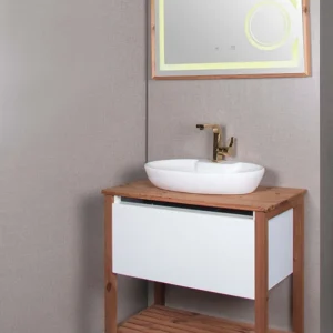 روشویی کابینتی ترموود با آینه تاچ و درب جک‌دار مقاوم