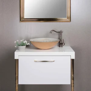 روشویی کابینتی ترموود با آینه تاچ و درب جک‌دار