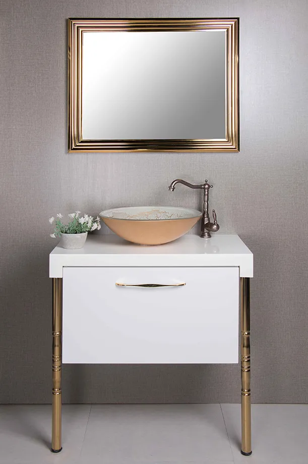 روشویی کابینتی ترموود با آینه تاچ و درب جکدار