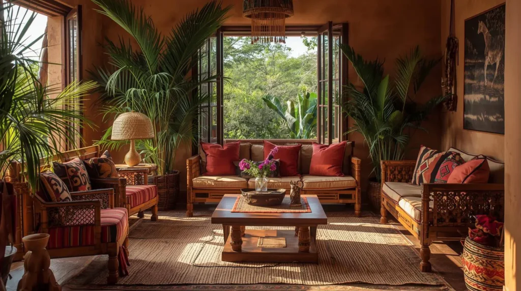 رنگ‌های گرم و خاکی در دکوراسیون کنیایی