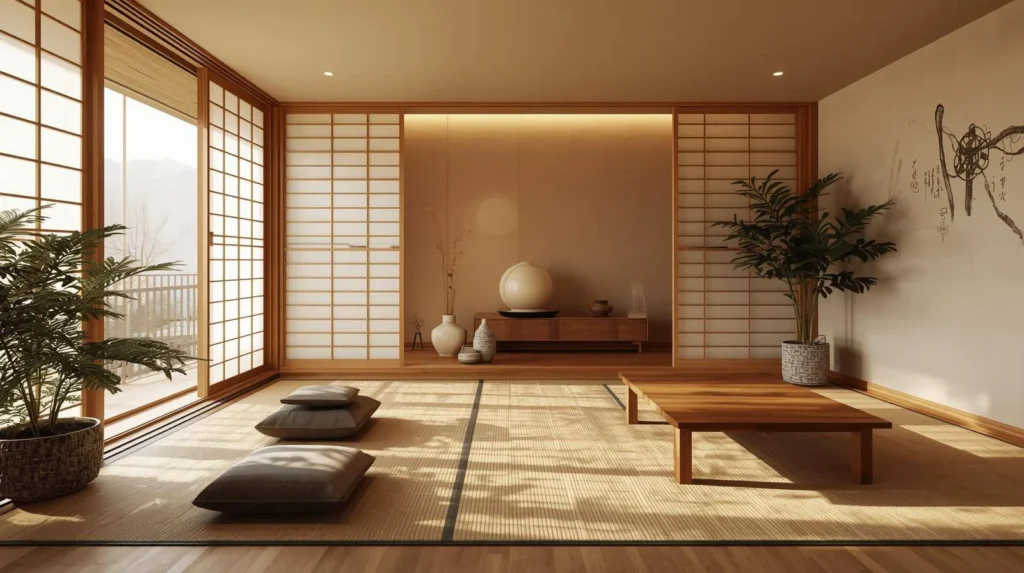 چیدمان اتاق نشیمن به سبک دکوراسیون کره‌ای