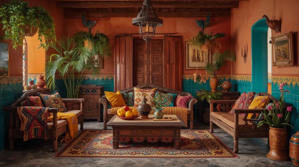 زندگی رنگارنگ در خانه به سبک مکزیکی