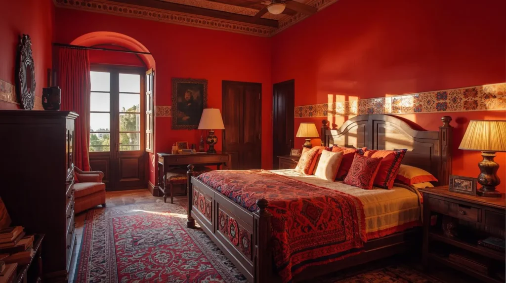 اتاق خواب با دکوراسیون اسپانیایی