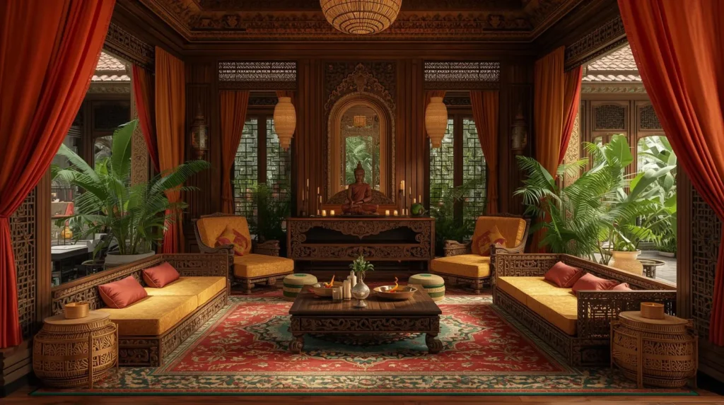 چیدمان مبلمان و وسایل در دکوراسیون تایلندی
