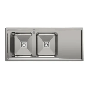 سینک ظرفشویی استیل توکار دو لگنه بیمکث مدل 843 نمای بالا