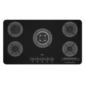 اجاق گاز صفحه‌ای پنج شعله بیمکث مدل 5091T نمای بالا