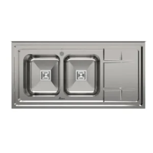 سینک ظرفشویی استیل روکار دو لگنه