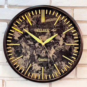 ساعت دیواری لوکس مشکی طلایی