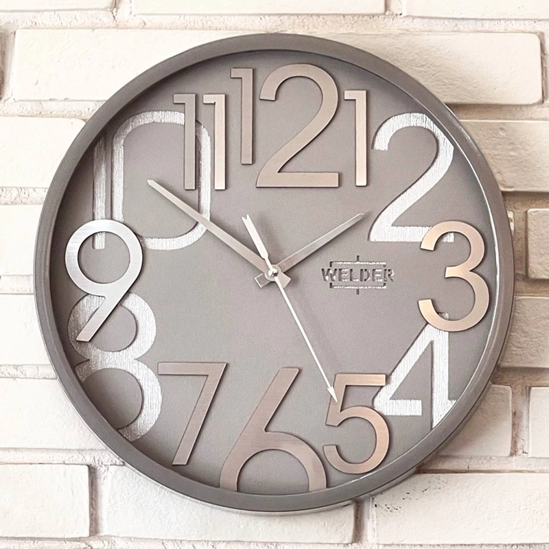 ساعت دیواری برجسته طوسی