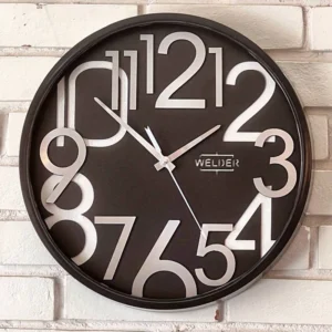 ساعت دیواری برجسته مشکی
