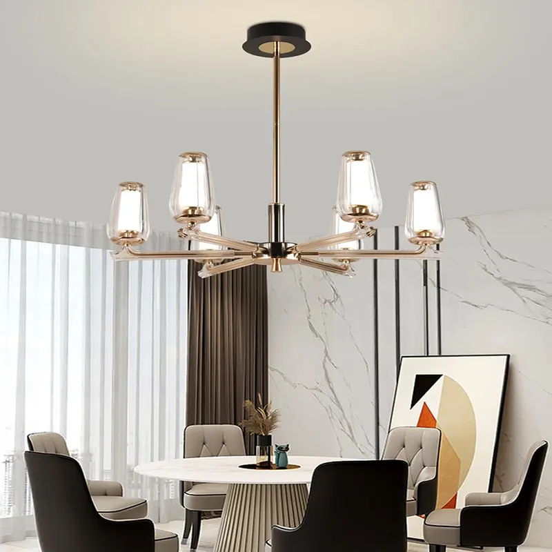 تصویر لوستر وارداتی شش شعلهای لوکس