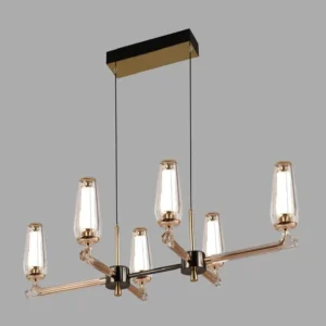 تصویر لوستر وارداتی مدل رزگلد لوکس